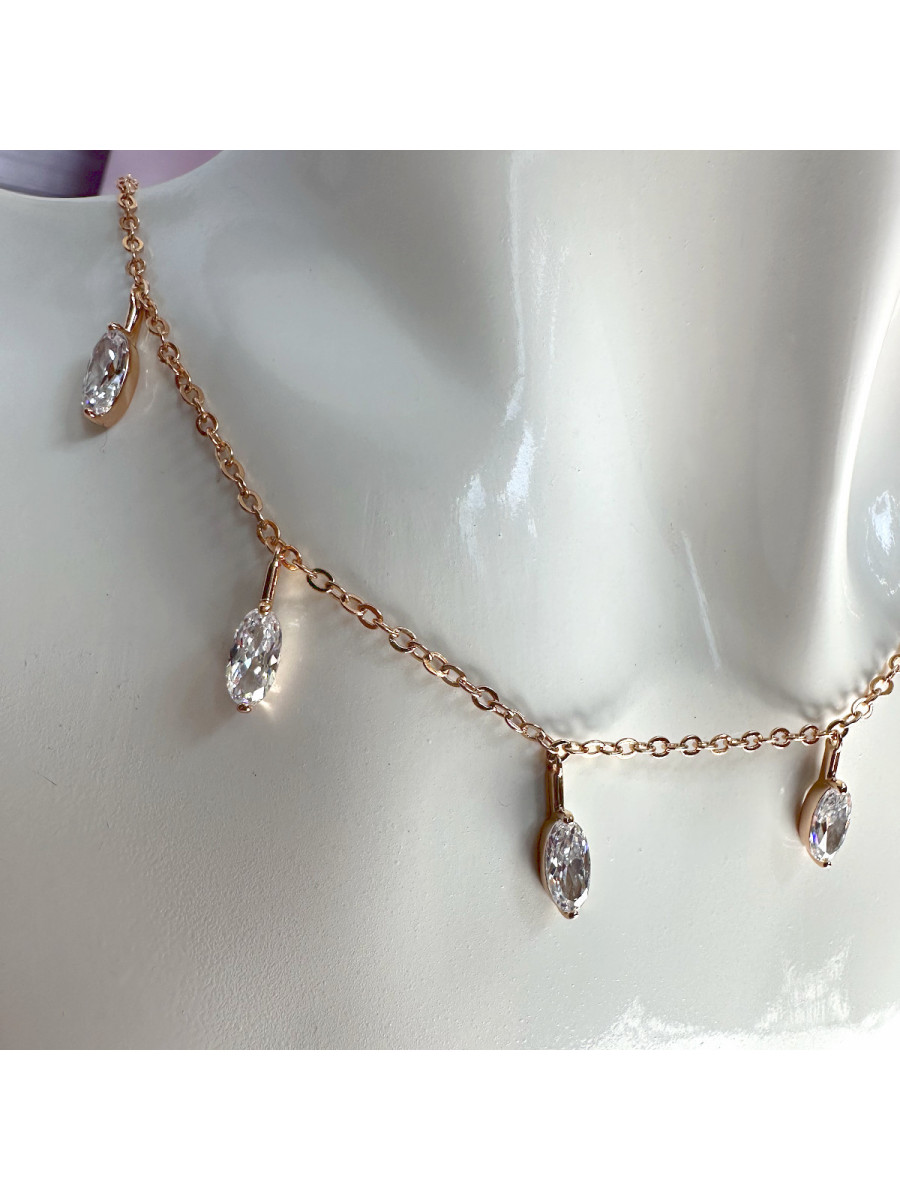 Колье с подвесками-каплями из цирконов, Xuping Jewelry Колье с подвесками-каплями из цирконов, Xuping Jewelry