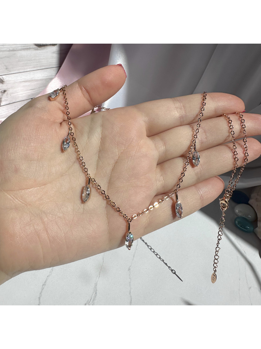 Колье с подвесками-каплями из цирконов, Xuping Jewelry Колье с подвесками-каплями из цирконов, Xuping Jewelry