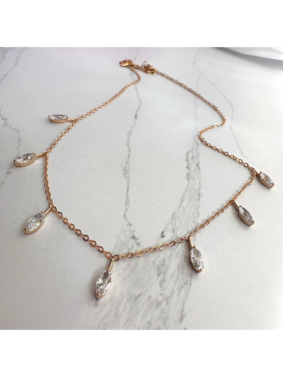 Колье с подвесками-каплями из цирконов, Xuping Jewelry Колье с подвесками-каплями из цирконов, Xuping Jewelry
