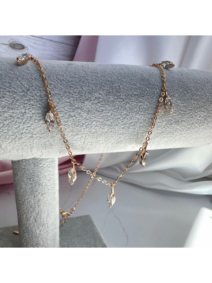 Колье с подвесками-каплями из цирконов, Xuping Jewelry Колье с подвесками-каплями из цирконов, Xuping Jewelry