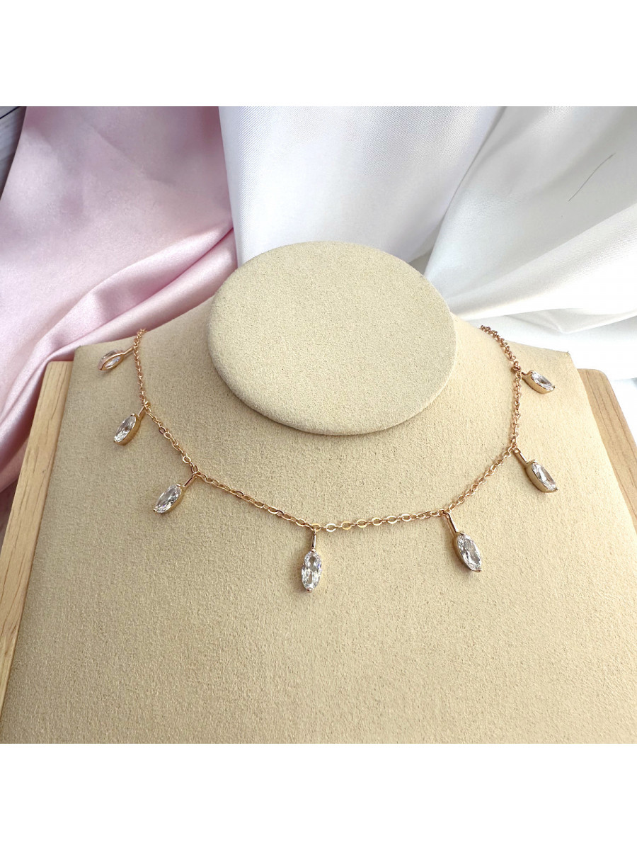 Колье с подвесками-каплями из цирконов, Xuping Jewelry Колье с подвесками-каплями из цирконов, Xuping Jewelry