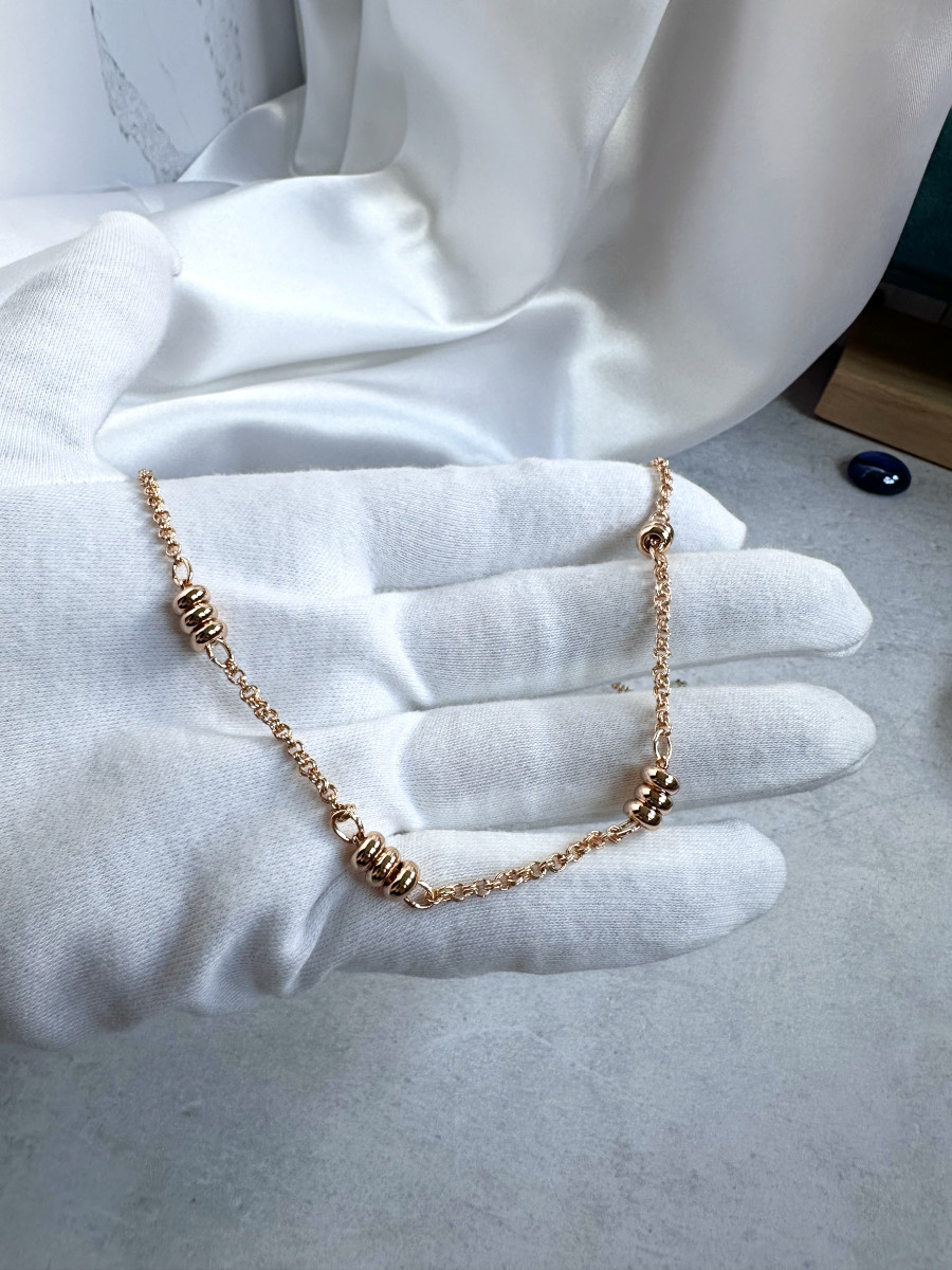 Колье-цепочка с нанизанными тройными бусинами, Xuping Jewelry