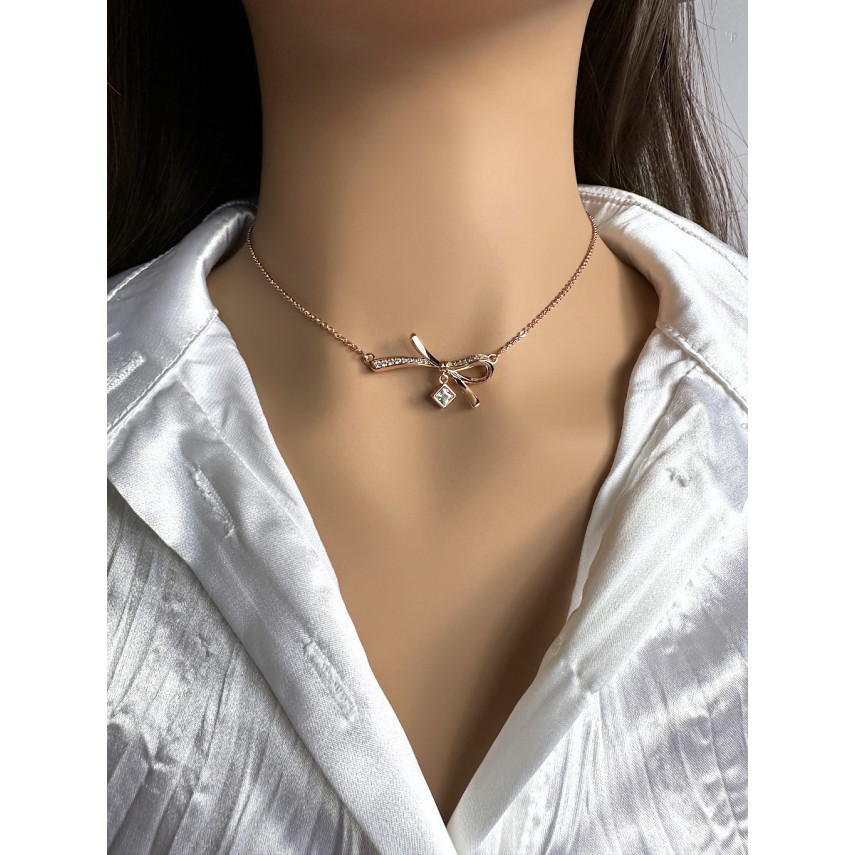 Колье с бантом и квадратной подвеской, Xuping Jewelry