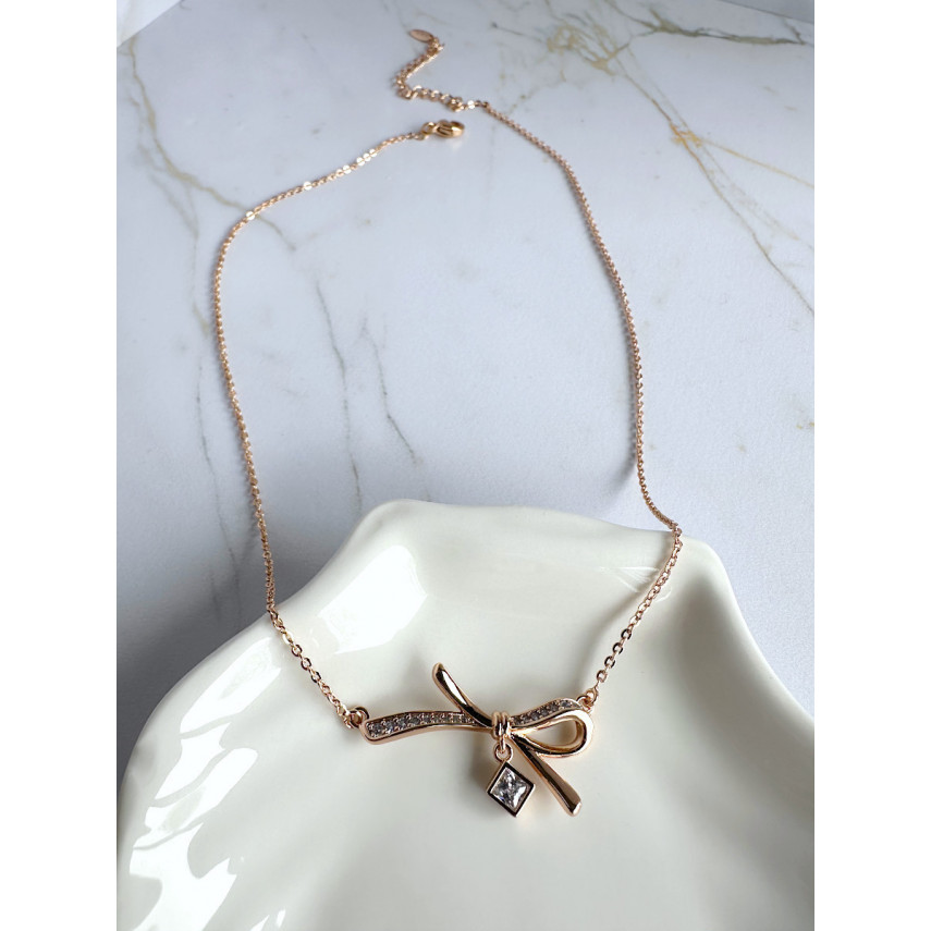 Колье с бантом и квадратной подвеской, Xuping Jewelry