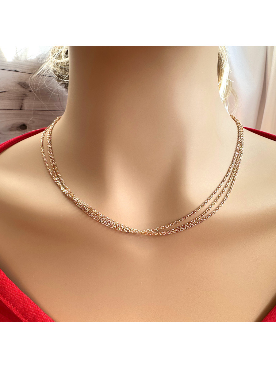 Колье - тройная цепочка, Xuping Jewelry Колье - тройная цепочка, Xuping Jewelry