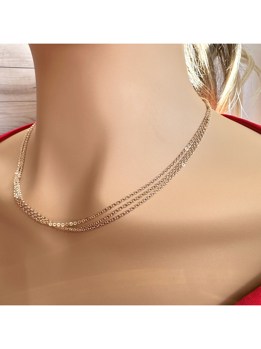 Колье - тройная цепочка, Xuping Jewelry Колье - тройная цепочка, Xuping Jewelry
