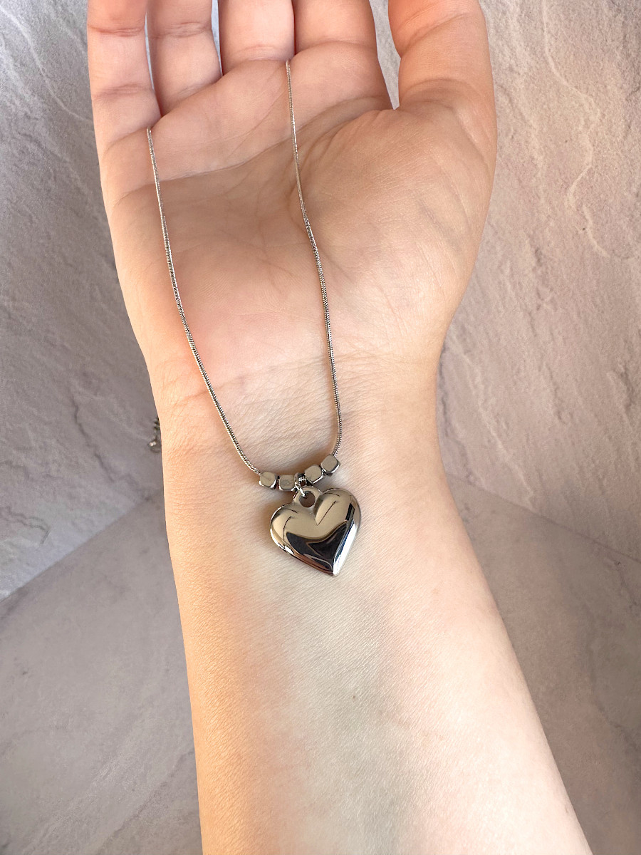 Колье на цепочке "Сердце и грань", Xuping Jewelry Колье на цепочке "Сердце и грань", Xuping Jewelry