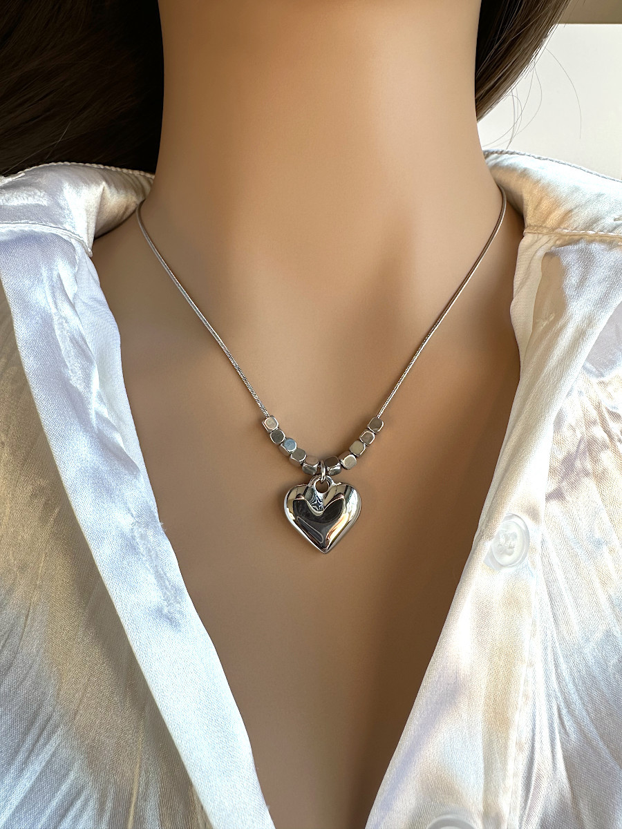 Колье на цепочке "Сердце и грань", Xuping Jewelry Колье на цепочке "Сердце и грань", Xuping Jewelry