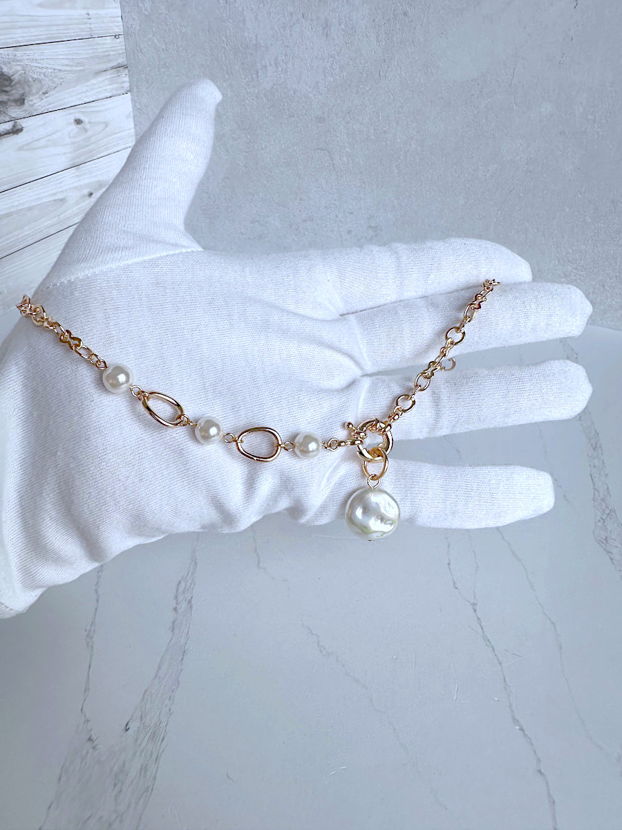 Колье "Pearl Statement" с жемчужной подвеской и замком спереди, Xuping Jewelry