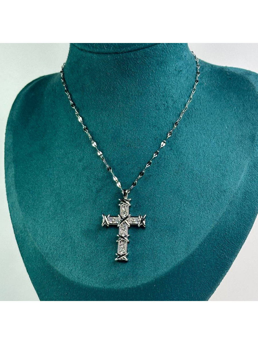 Элегантный кулон-крест в стиле "Tiffany" с цепочкой 40-45 см.