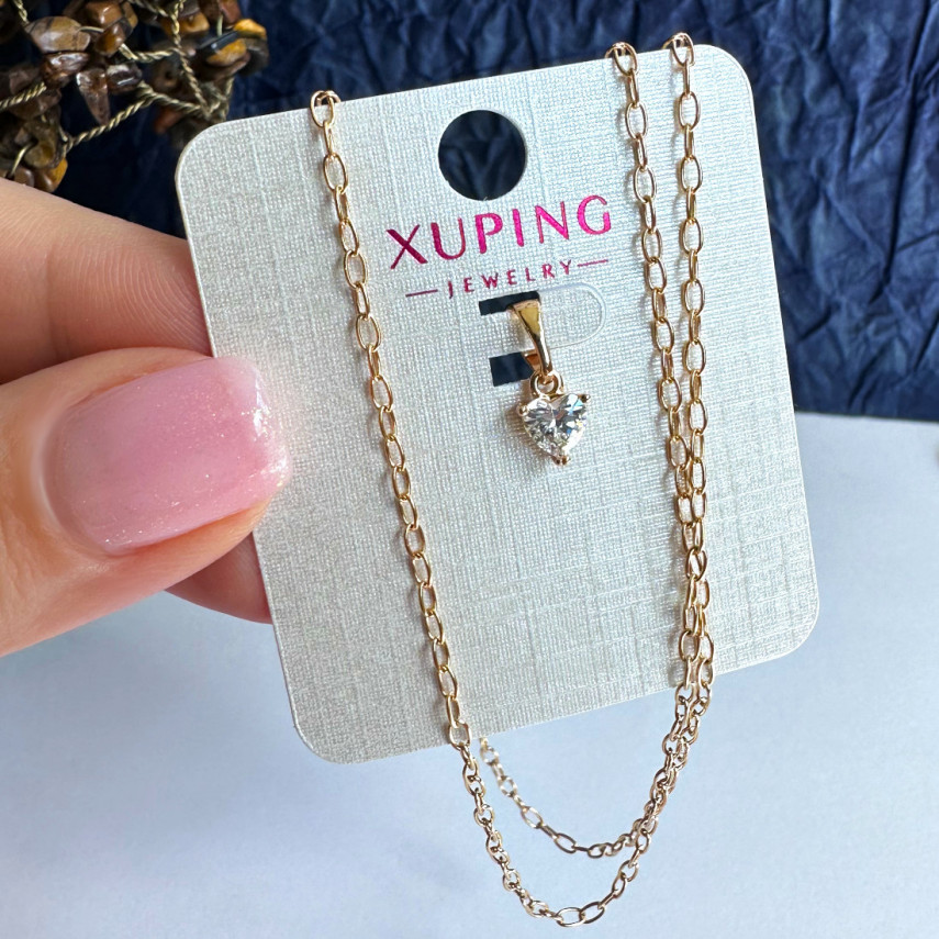 Подвеска "Сердце для любимой" с цепочкой 45 см. (Xuping), подарочный мешочек