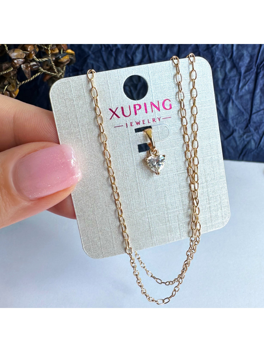 Подвеска "Сердце для любимой" с цепочкой 45 см. (Xuping), подарочный мешочек