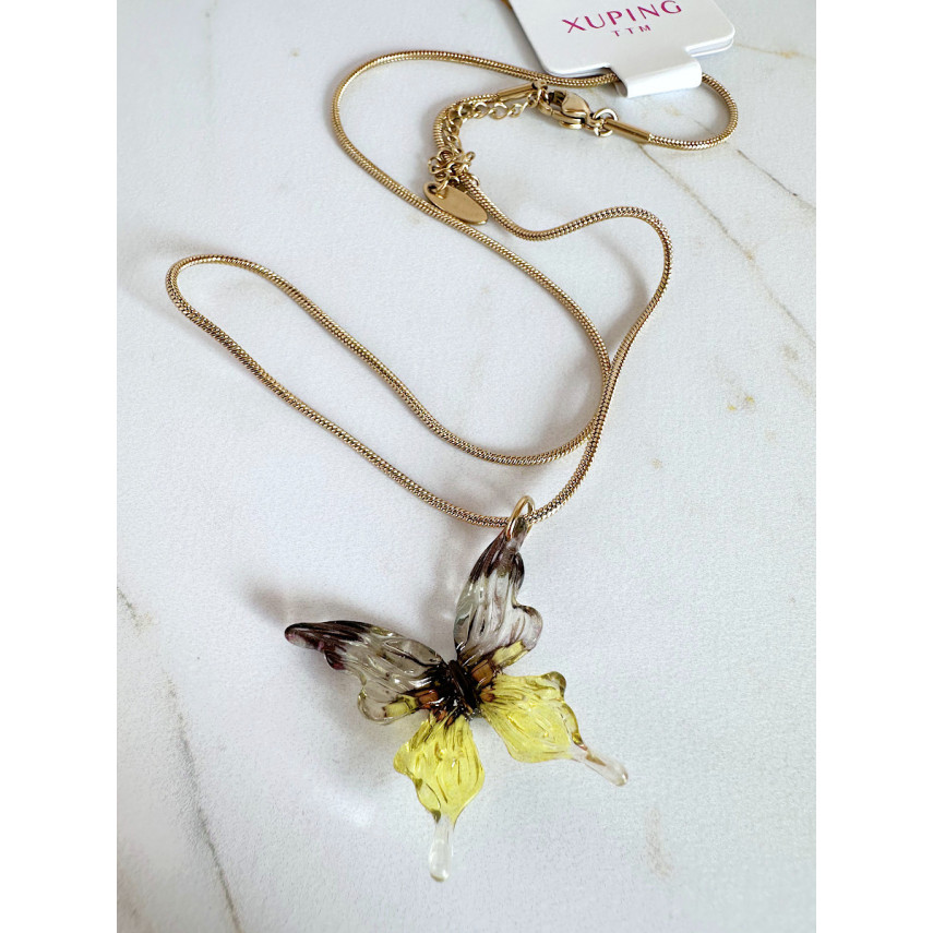 Подвеска с акриловой бабочкой на цепочке 40-45 см., Xuping Jewelry