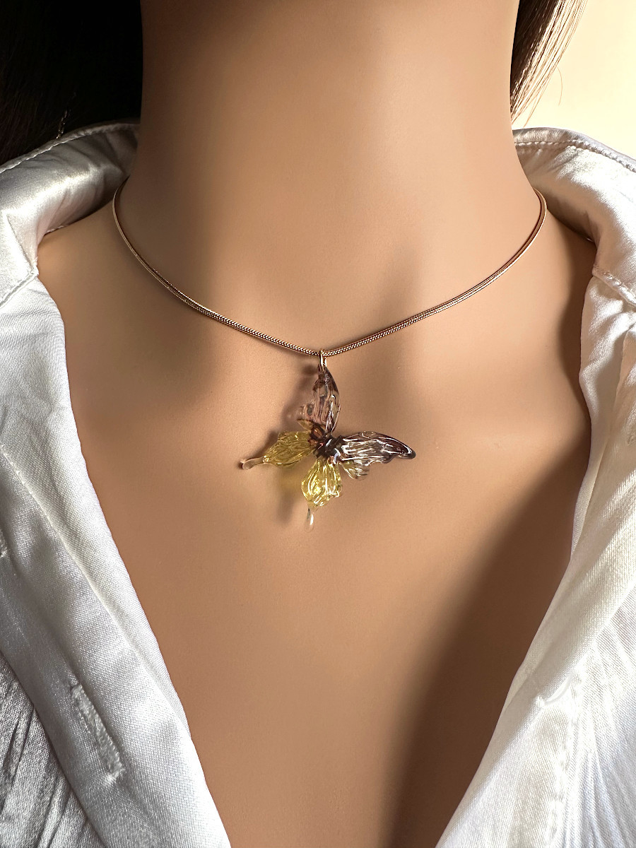 Подвеска с акриловой бабочкой на цепочке 40-45 см., Xuping Jewelry