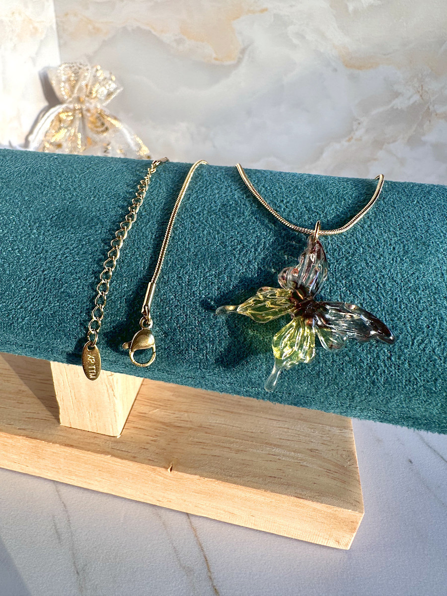 Подвеска с акриловой бабочкой на цепочке 40-45 см., Xuping Jewelry