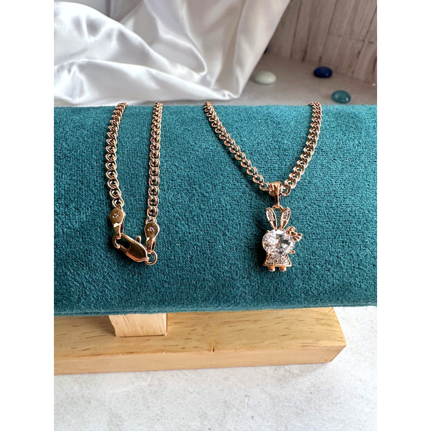 Подвеска "Зайка моя" с цепочкой 50 см., Xuping Jewelry