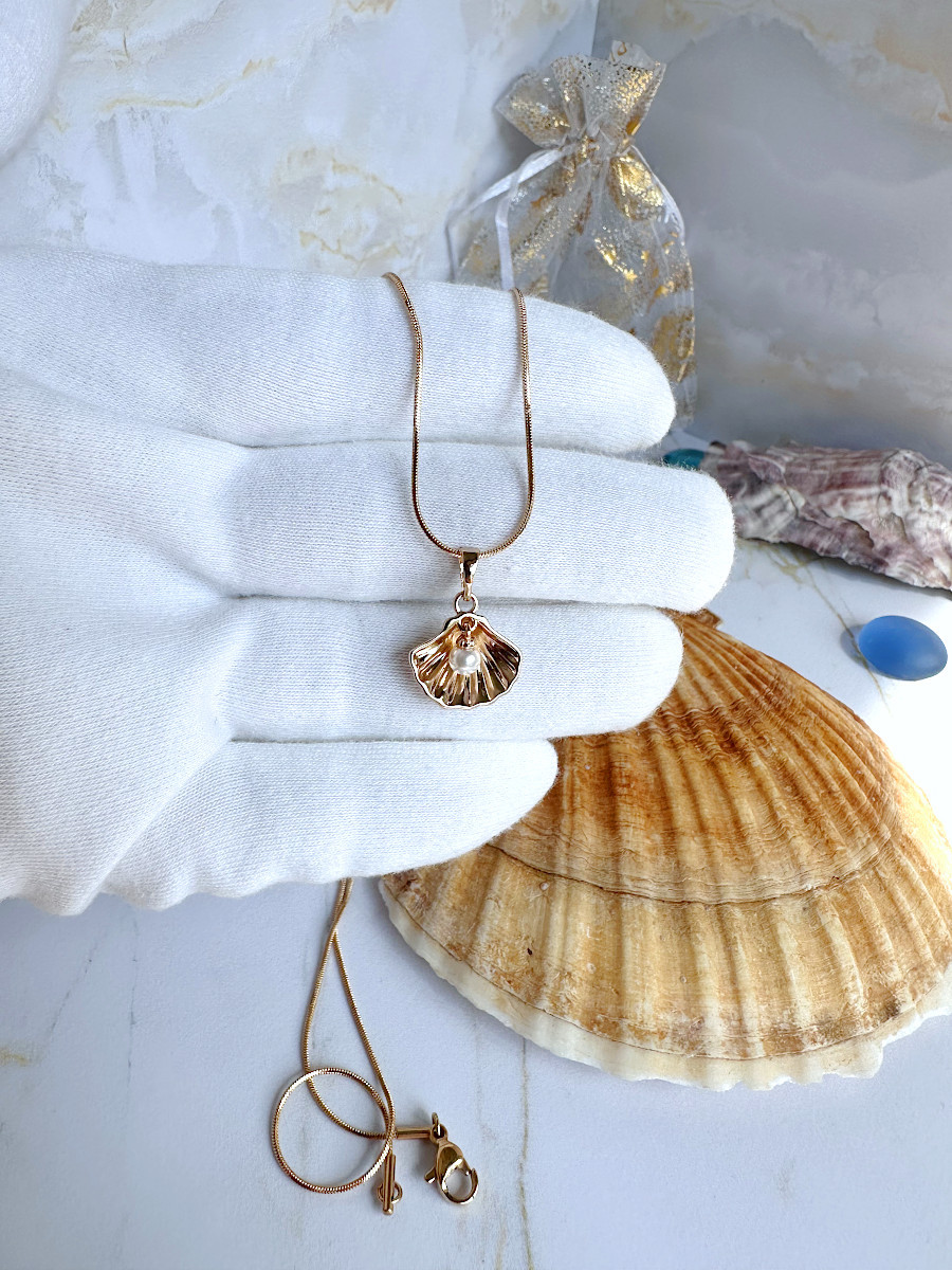 Ракушка с жемчугом (кулон с цепочкой 50 см.), Xuping Jewelry