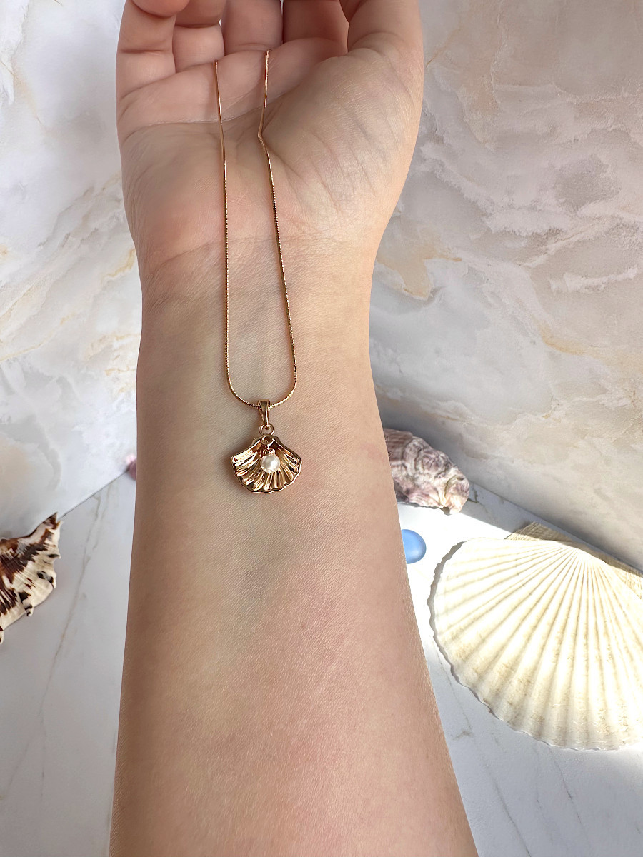 Ракушка с жемчугом (кулон с цепочкой 50 см.), Xuping Jewelry