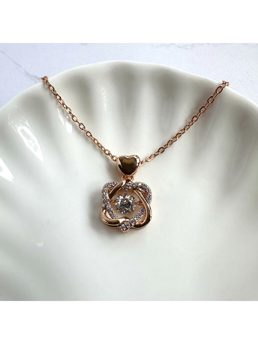 Кулон с цепочкой "Танцующий бриллиант" в золоте, Xuping Jewelry Кулон с цепочкой "Танцующий бриллиант" в золоте, Xuping Jewelry