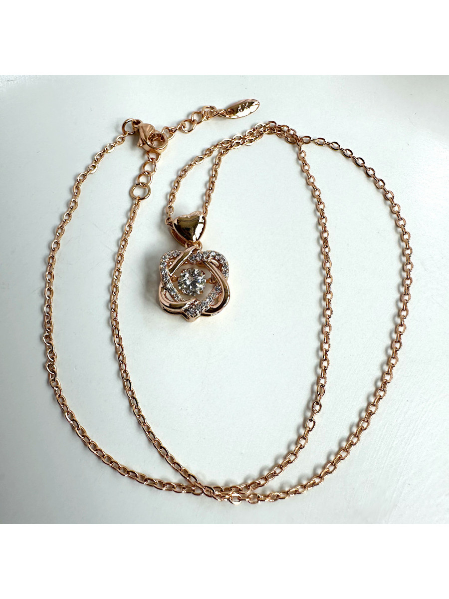 Кулон с цепочкой "Танцующий бриллиант" в золоте, Xuping Jewelry Кулон с цепочкой "Танцующий бриллиант" в золоте, Xuping Jewelry