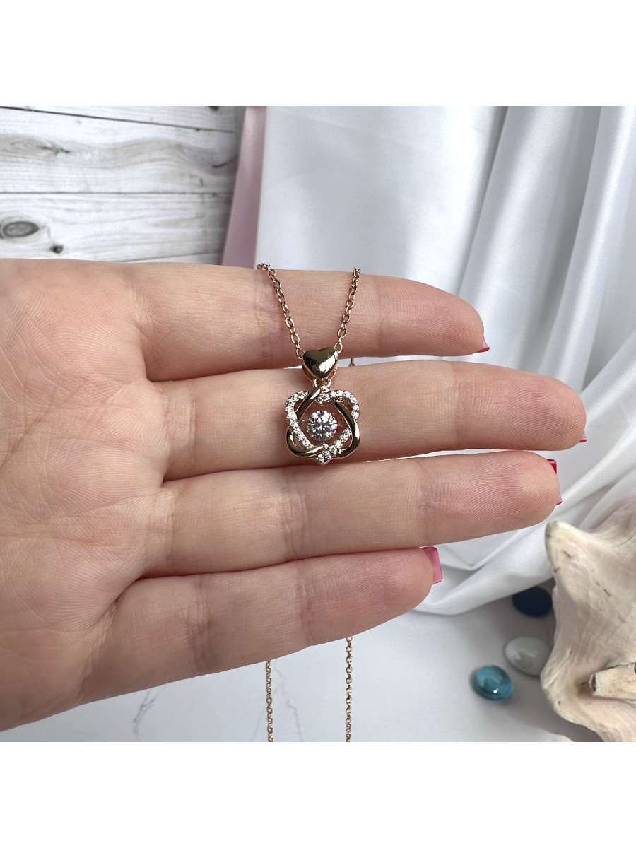 Кулон с цепочкой "Танцующий бриллиант" в золоте, Xuping Jewelry Кулон с цепочкой "Танцующий бриллиант" в золоте, Xuping Jewelry