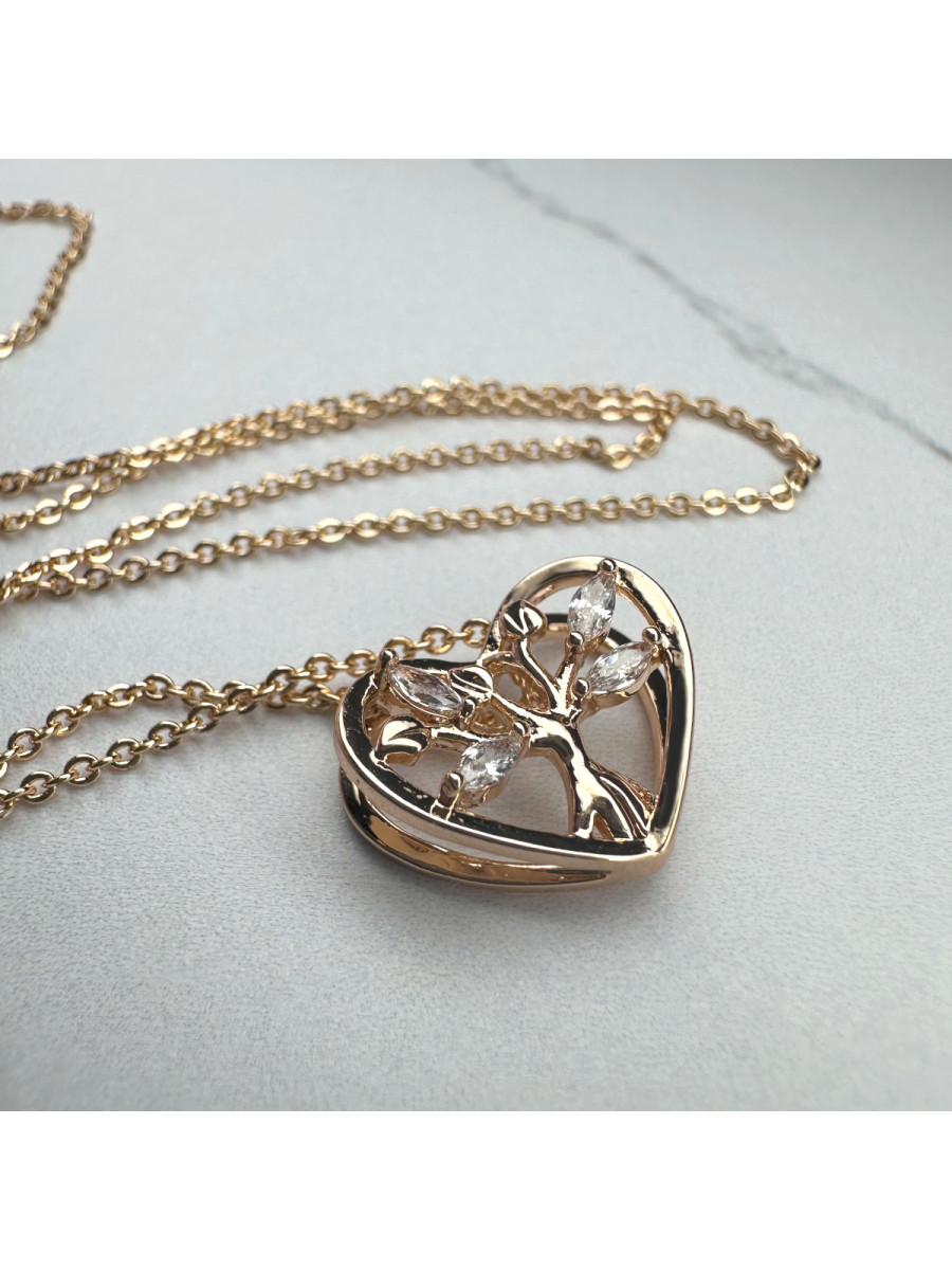 Кулон сердце с Древом жизни на цепочке, Xuping Jewelry