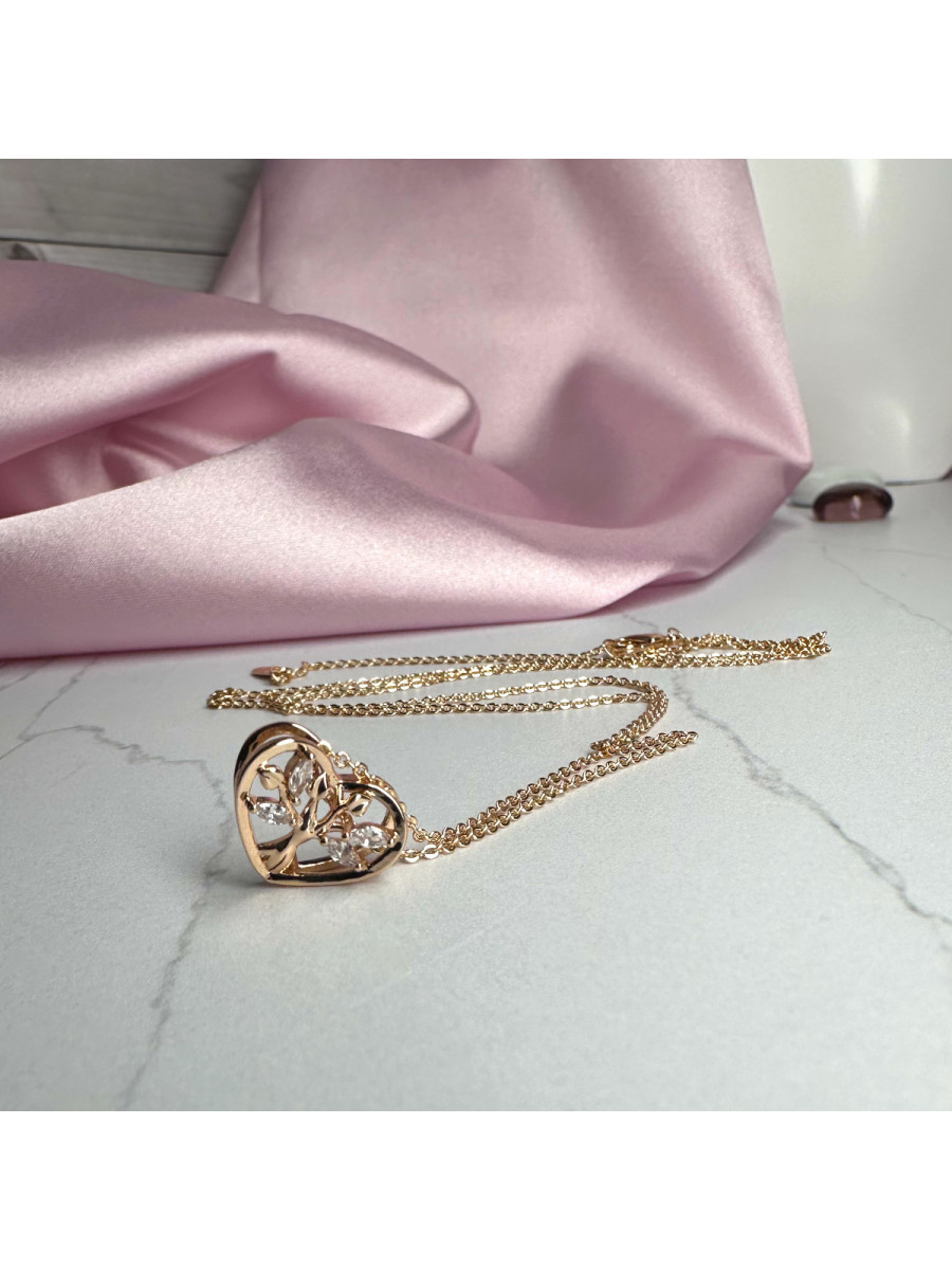 Кулон сердце с Древом жизни на цепочке, Xuping Jewelry