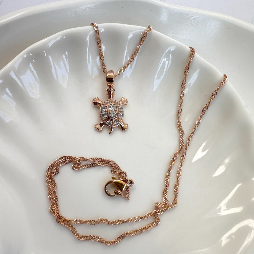 Подвеска "Мудрая Черепаха" с цепочкой 45 см., Xuping Jewelry