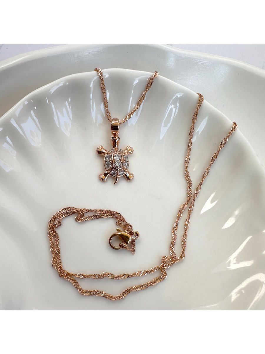 Подвеска "Мудрая Черепаха" с цепочкой 45 см., Xuping Jewelry Подвеска "Мудрая Черепаха" с цепочкой 45 см., Xuping Jewelry