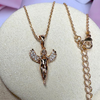 Подвеска с ангелочком и цепочкой, позолота, Xuping Jewelry