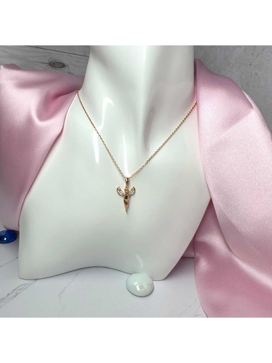 Подвеска с ангелочком и цепочкой, позолота, Xuping Jewelry Подвеска с ангелочком и цепочкой, позолота, Xuping Jewelry