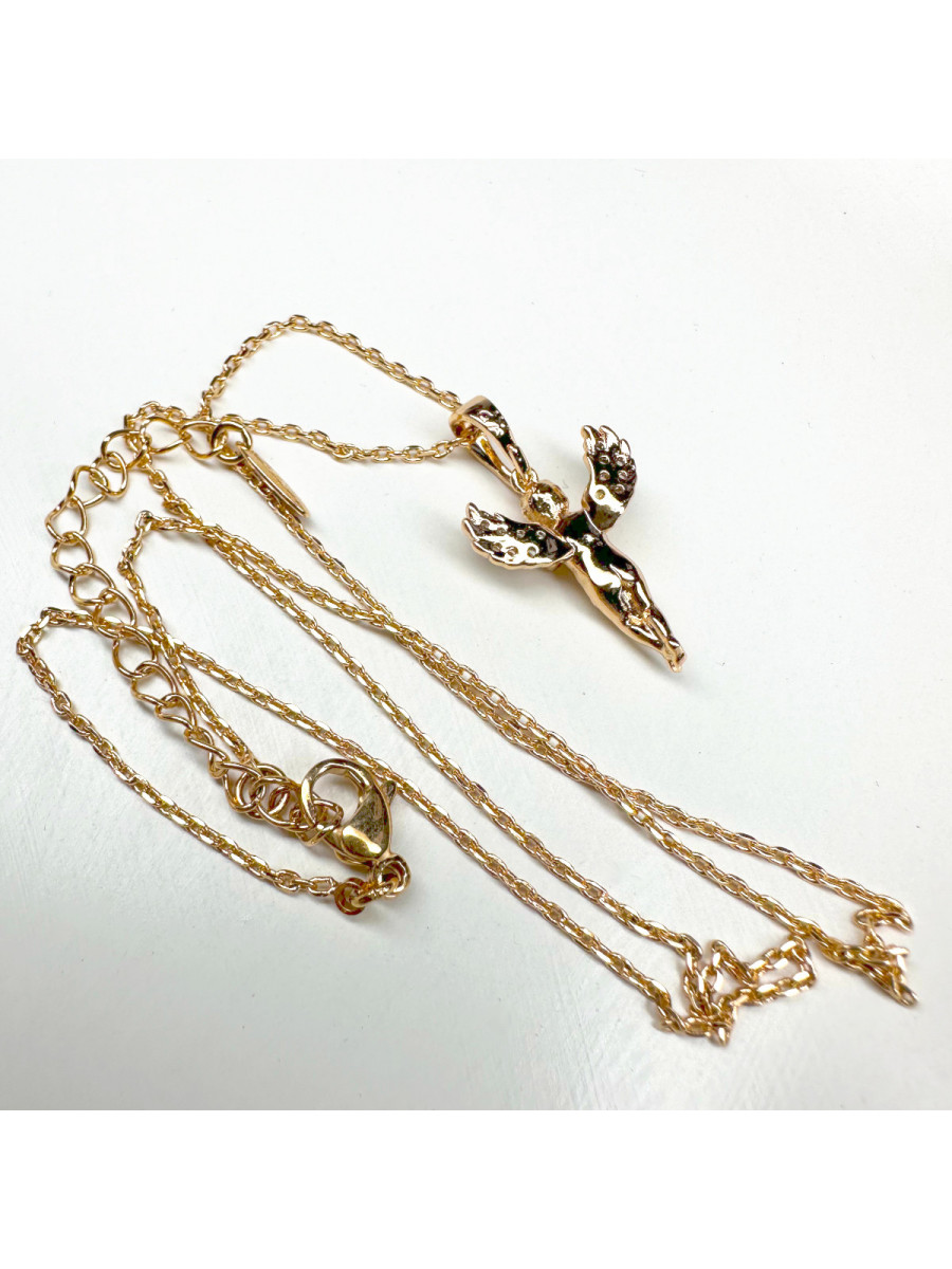 Подвеска с ангелочком и цепочкой, позолота, Xuping Jewelry Подвеска с ангелочком и цепочкой, позолота, Xuping Jewelry
