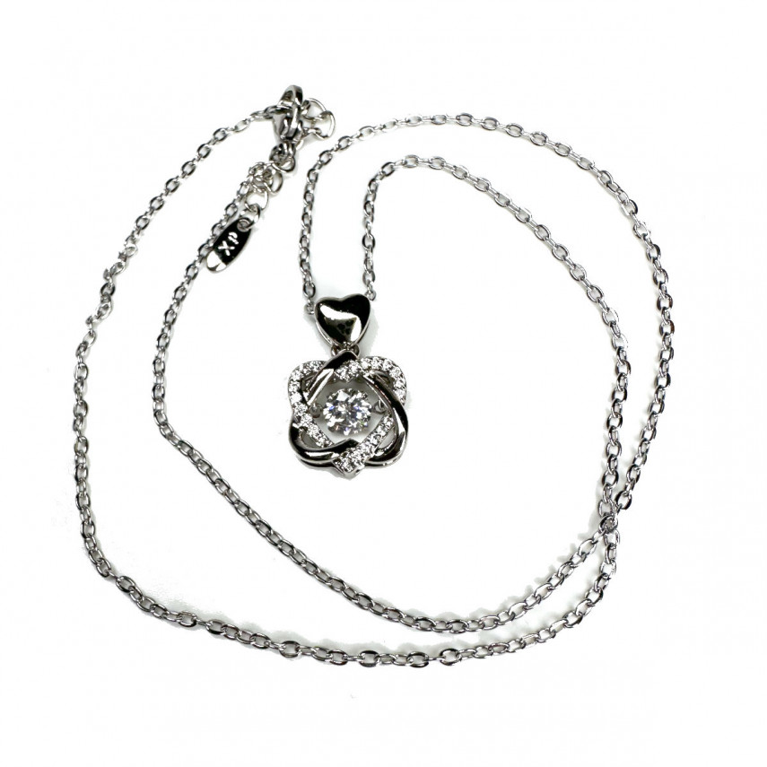 Кулон с цепочкой "Танцующий бриллиант" в серебре, Xuping Jewelry