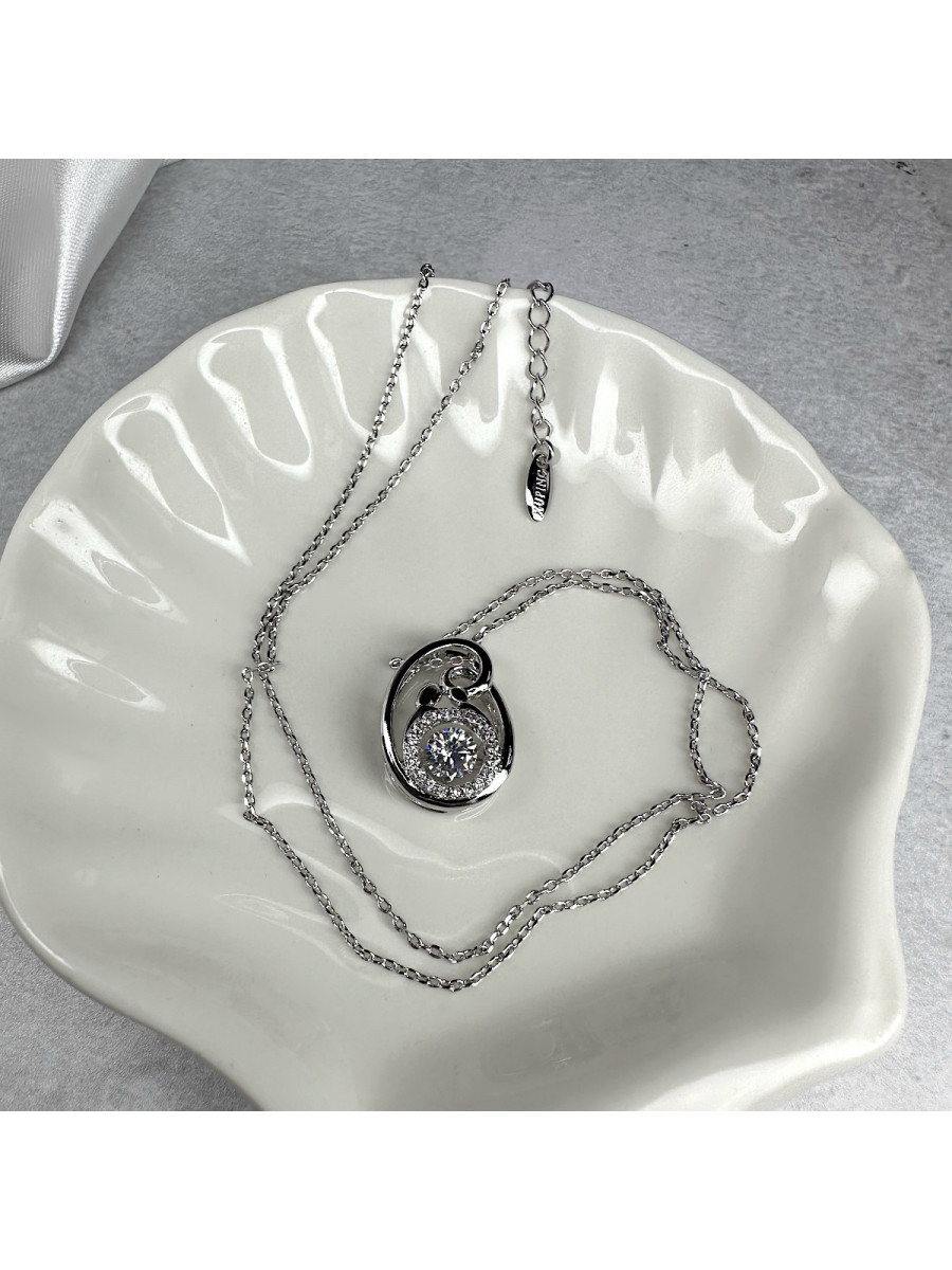 Подвеска "Танцующий циркон" в закрученном дизайне на цепочке, Xuping Jewelry