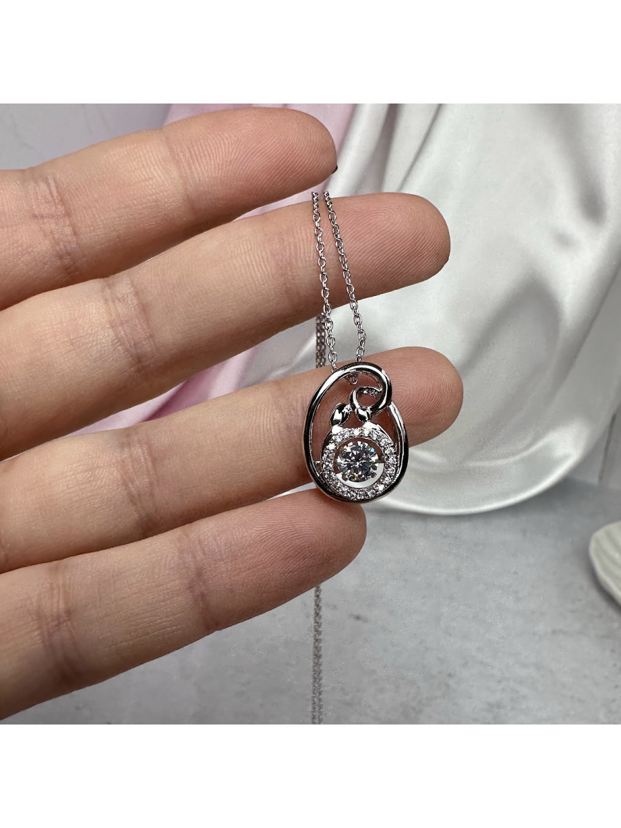 Подвеска "Танцующий циркон" в закрученном дизайне на цепочке, Xuping Jewelry
