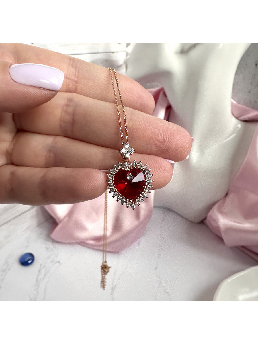 Колье Xuping Jewelry с кристаллом Сваровски "Сердце королевы"