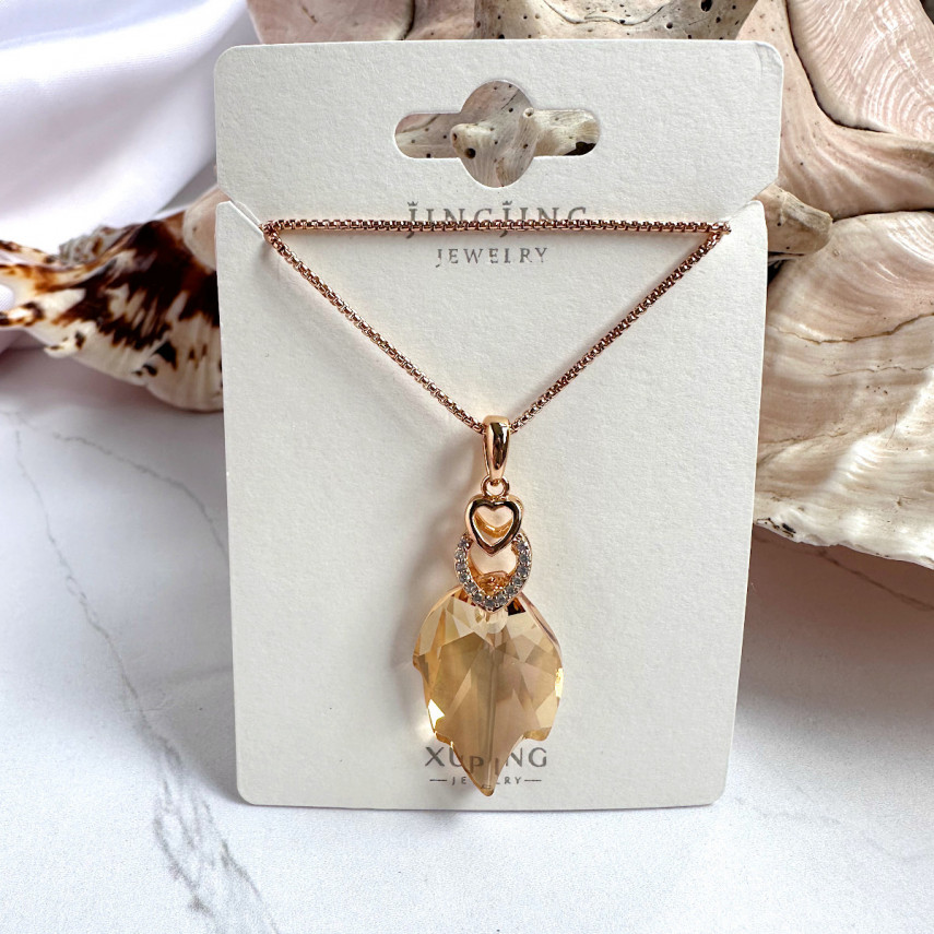 Подвеска Xuping Jewelry с восхитительным медовым кристаллом Сваровски на цепочке