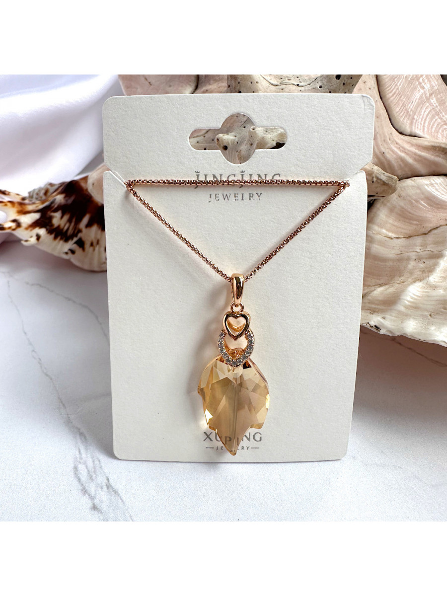 Подвеска Xuping Jewelry с восхитительным медовым кристаллом Сваровски на цепочке Подвеска Xuping Jewelry с восхитительным медовым кристаллом Сваровски на цепочке