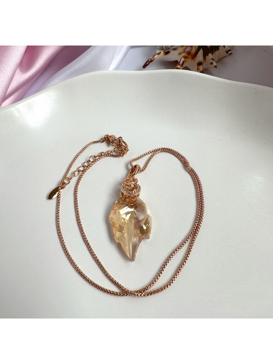 Подвеска Xuping Jewelry с восхитительным медовым кристаллом Сваровски на цепочке Подвеска Xuping Jewelry с восхитительным медовым кристаллом Сваровски на цепочке