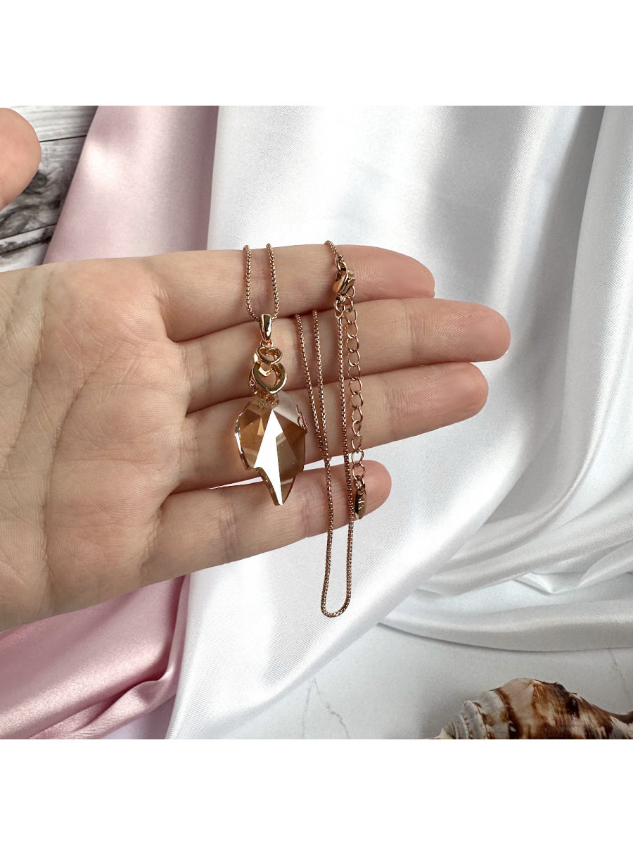 Подвеска Xuping Jewelry с восхитительным медовым кристаллом Сваровски на цепочке Подвеска Xuping Jewelry с восхитительным медовым кристаллом Сваровски на цепочке