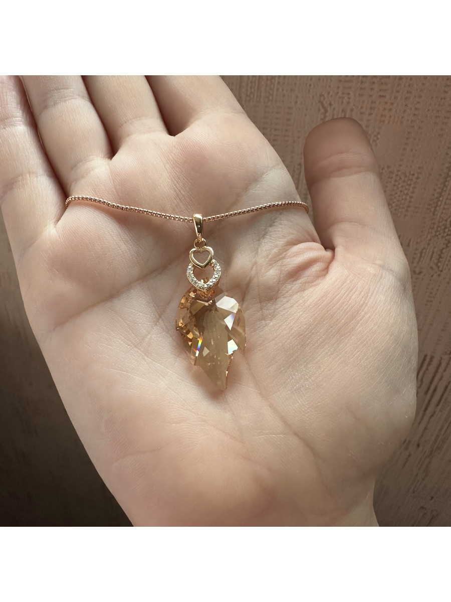 Подвеска Xuping Jewelry с восхитительным медовым кристаллом Сваровски на цепочке Подвеска Xuping Jewelry с восхитительным медовым кристаллом Сваровски на цепочке