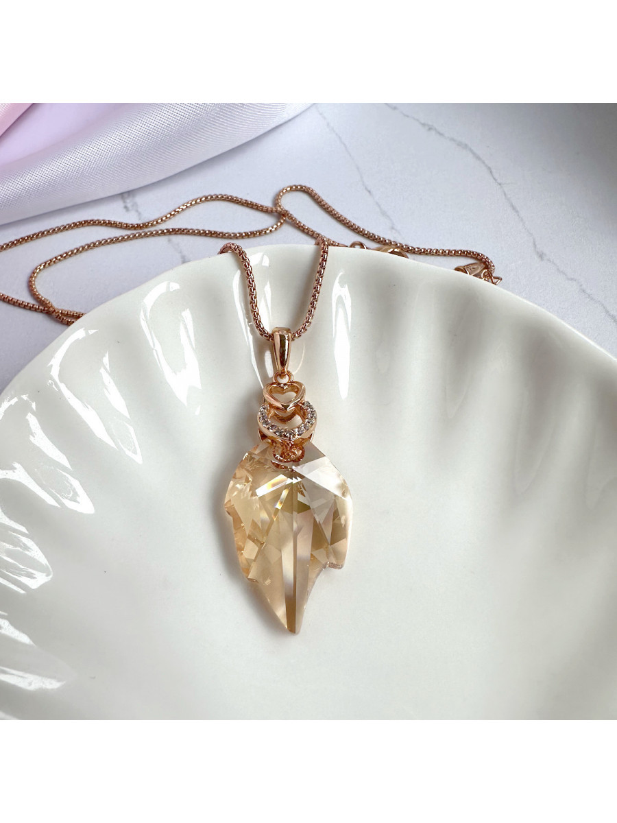 Подвеска Xuping Jewelry с восхитительным медовым кристаллом Сваровски на цепочке Подвеска Xuping Jewelry с восхитительным медовым кристаллом Сваровски на цепочке