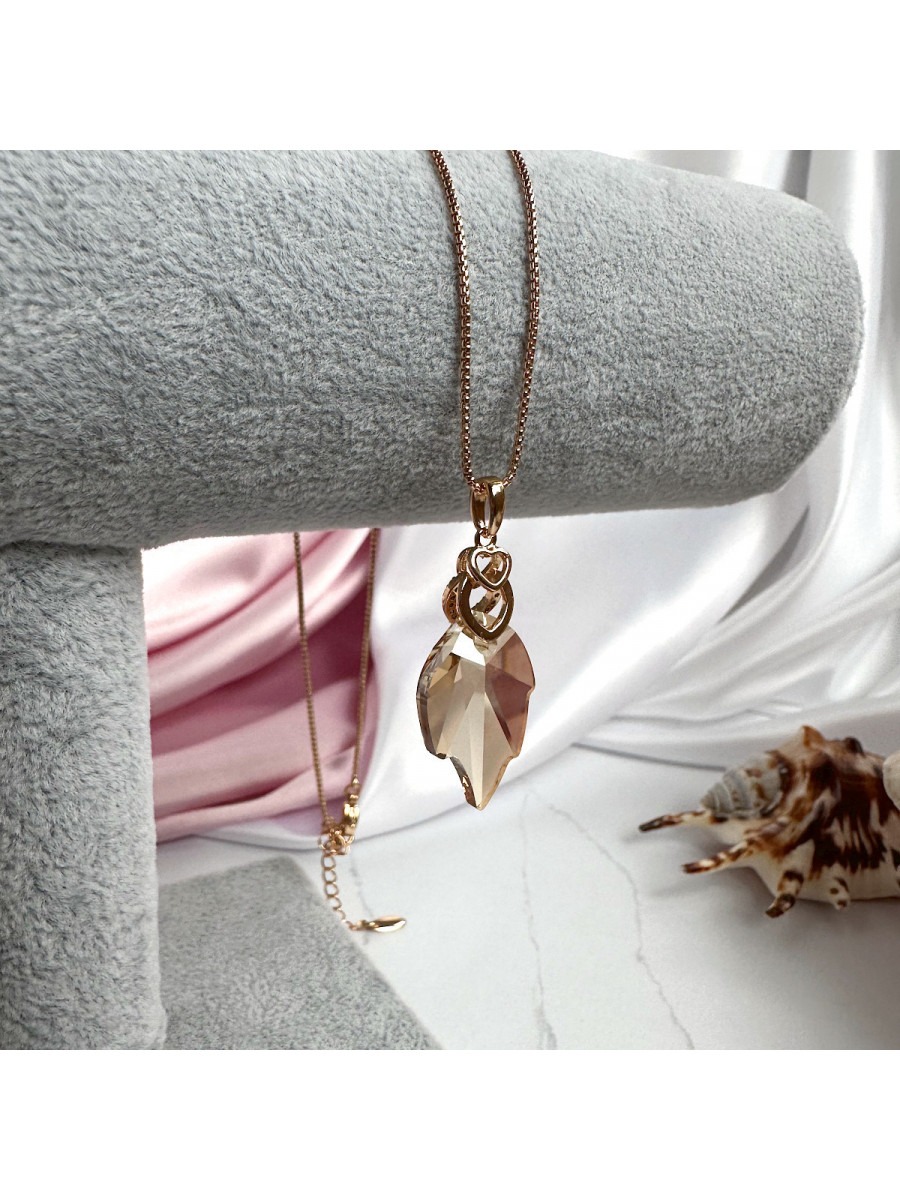 Подвеска Xuping Jewelry с восхитительным медовым кристаллом Сваровски на цепочке Подвеска Xuping Jewelry с восхитительным медовым кристаллом Сваровски на цепочке