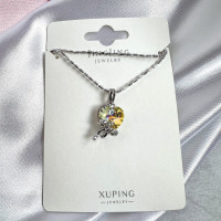 Подвеска "Сердце" с желтым кристаллом Swarovski и цепочкой 40-45 см., Xuping Jewelry