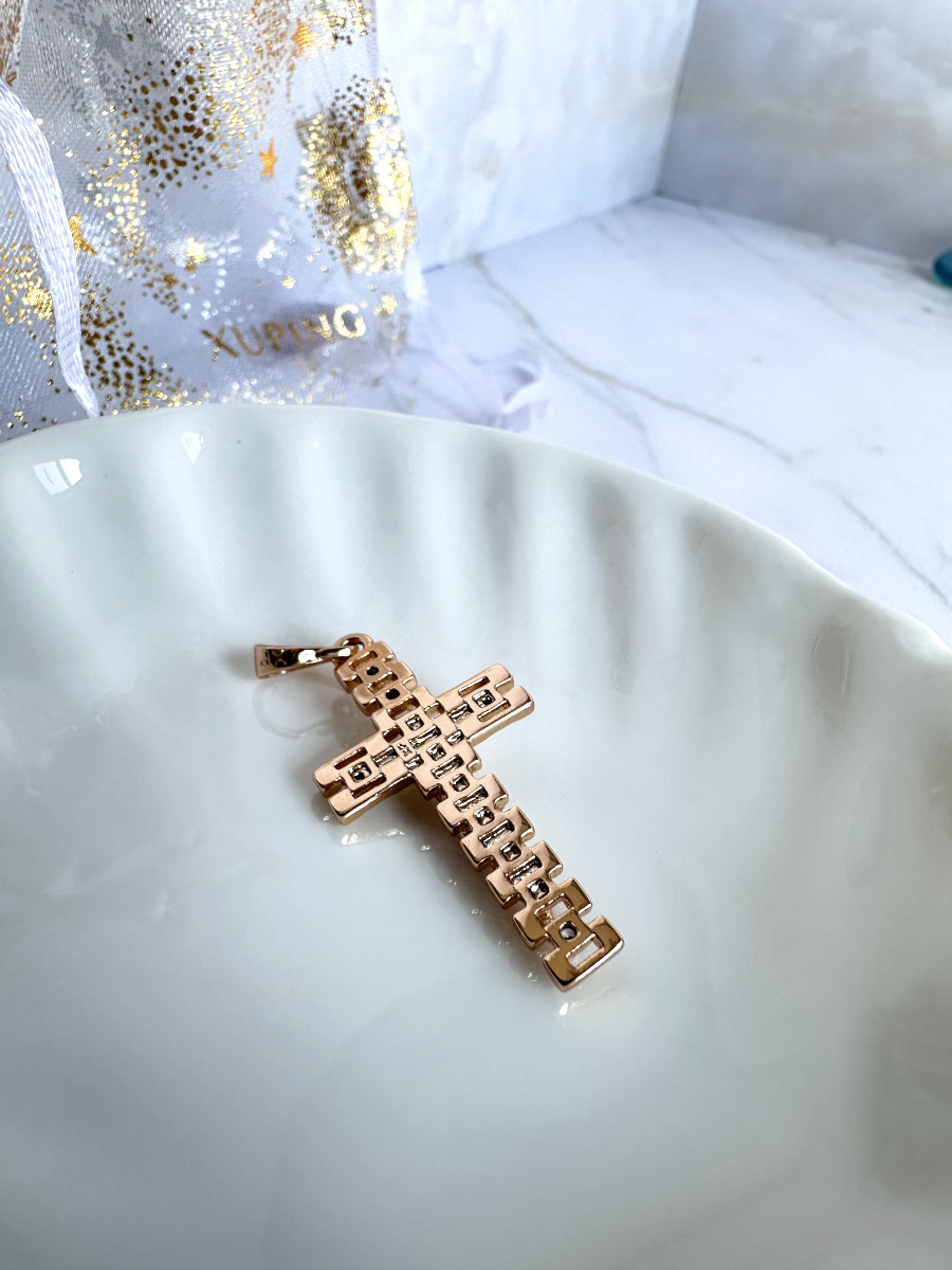 Крест "Казнь" с цирконами, Xuping Jewelry