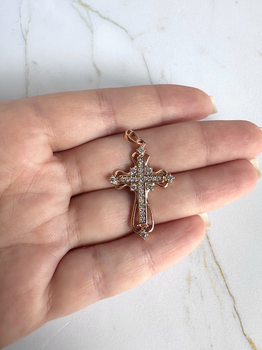 Крест "Упование" с фианитами, Xuping Jewelry