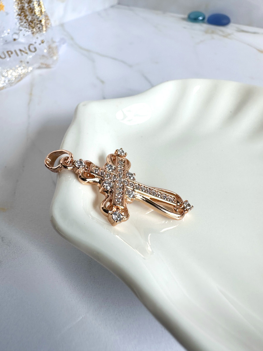 Крест "Упование" с фианитами, Xuping Jewelry