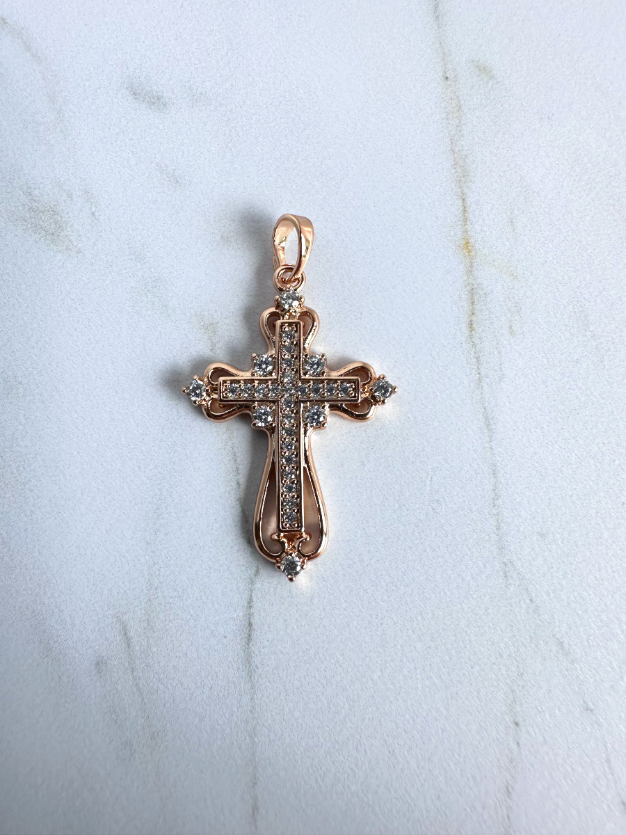 Крест "Упование" с фианитами, Xuping Jewelry