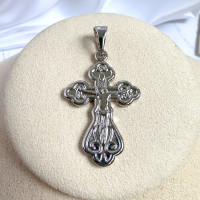 Нательный крест "Спаси и Сохрани" в серебре, Xuping Jewelry
