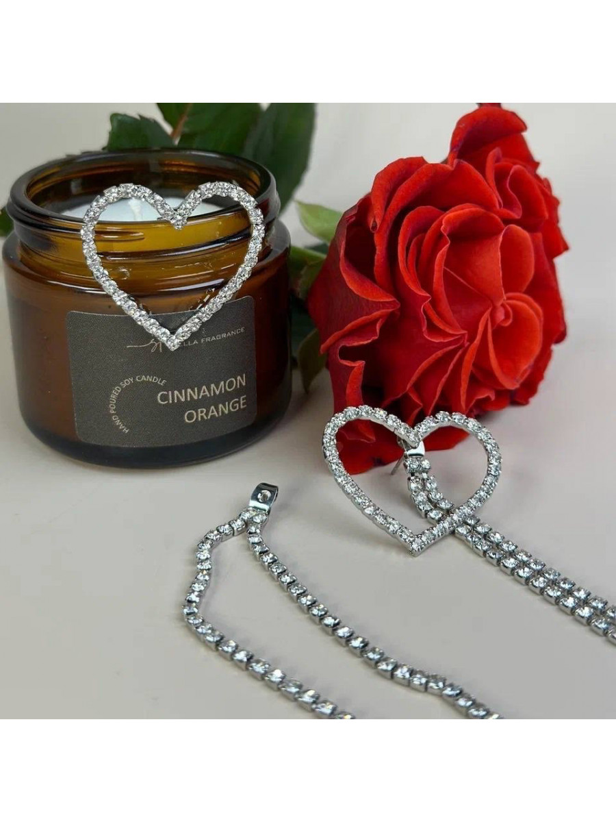 Длинные серьги-сердца со съемной подвеской Длинные серьги-сердца со съемной подвеской